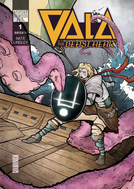 Cover art of Vala the Beast Heart, comic book issue 1, by Nate Lindley of Ashcan Comics Pub. (ACP)